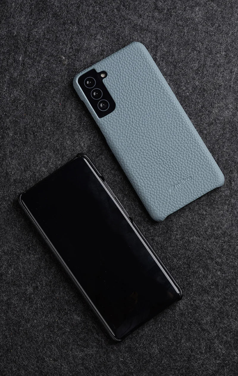 Premium Leather Phone Case for Samsung Galaxy S23 S22 Ultra 21 Plus 5G - Luxury Genuine Cowhide Business Cover - The Eggy's store