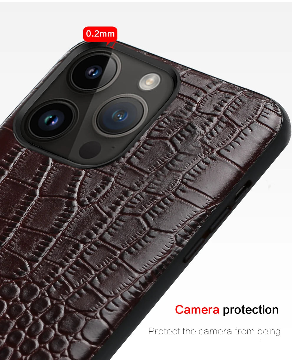 Genuine Leather iPhone Case for Apple iPhone 14 13 12 11 Pro Max Mini X XR XS 6S 7 8 SE 2020 Back Cover - The Eggy's store