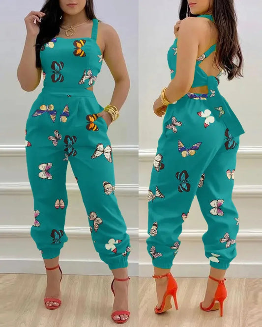Elegant Summer Fashion Jumpsuit for Women - Shoulder Straps - The Eggy's store