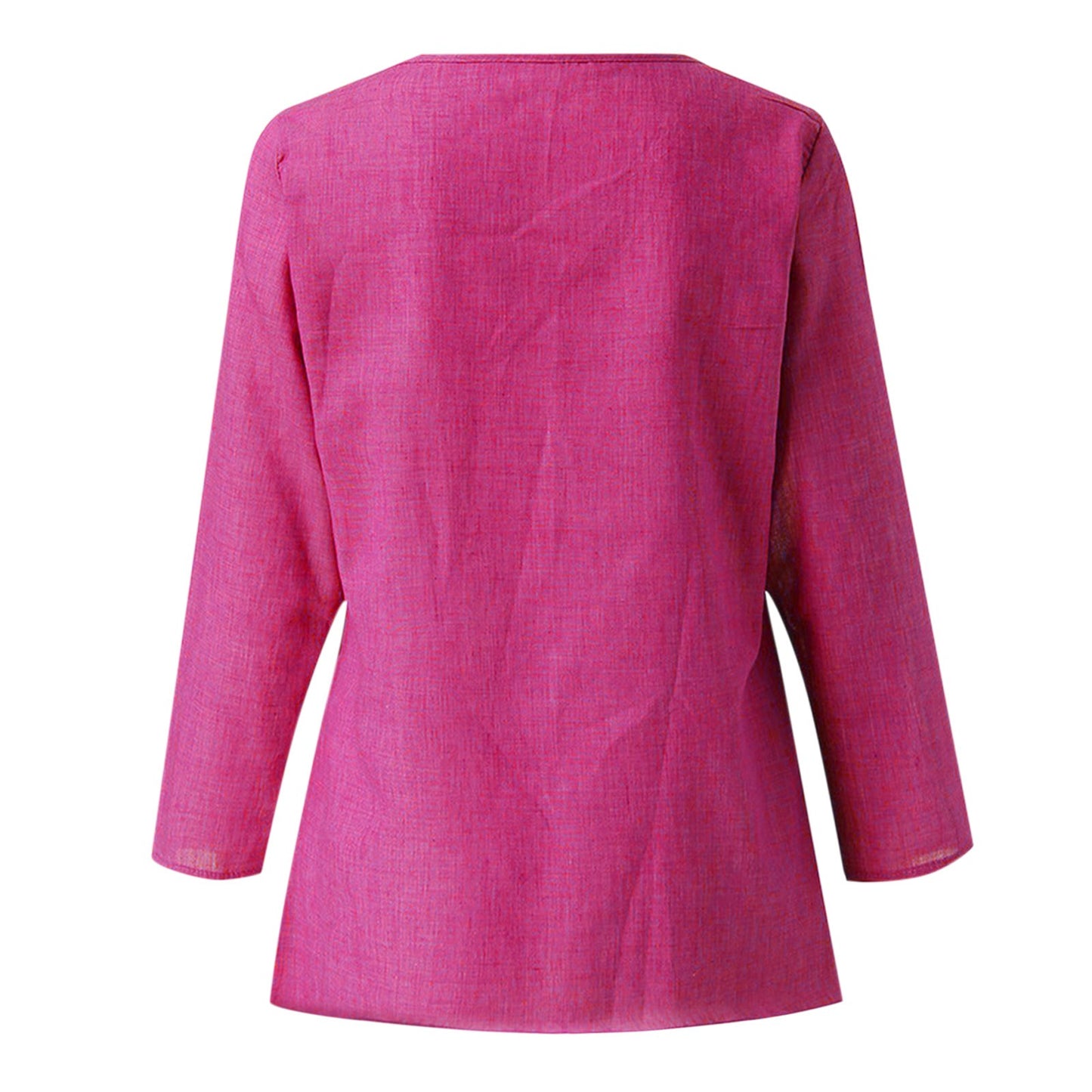 Vintage Cotton Linen Blouse Loose Blouses Summer Shirts Casual Long Sleeve Round Neck Solid Shirt - The Eggy's store