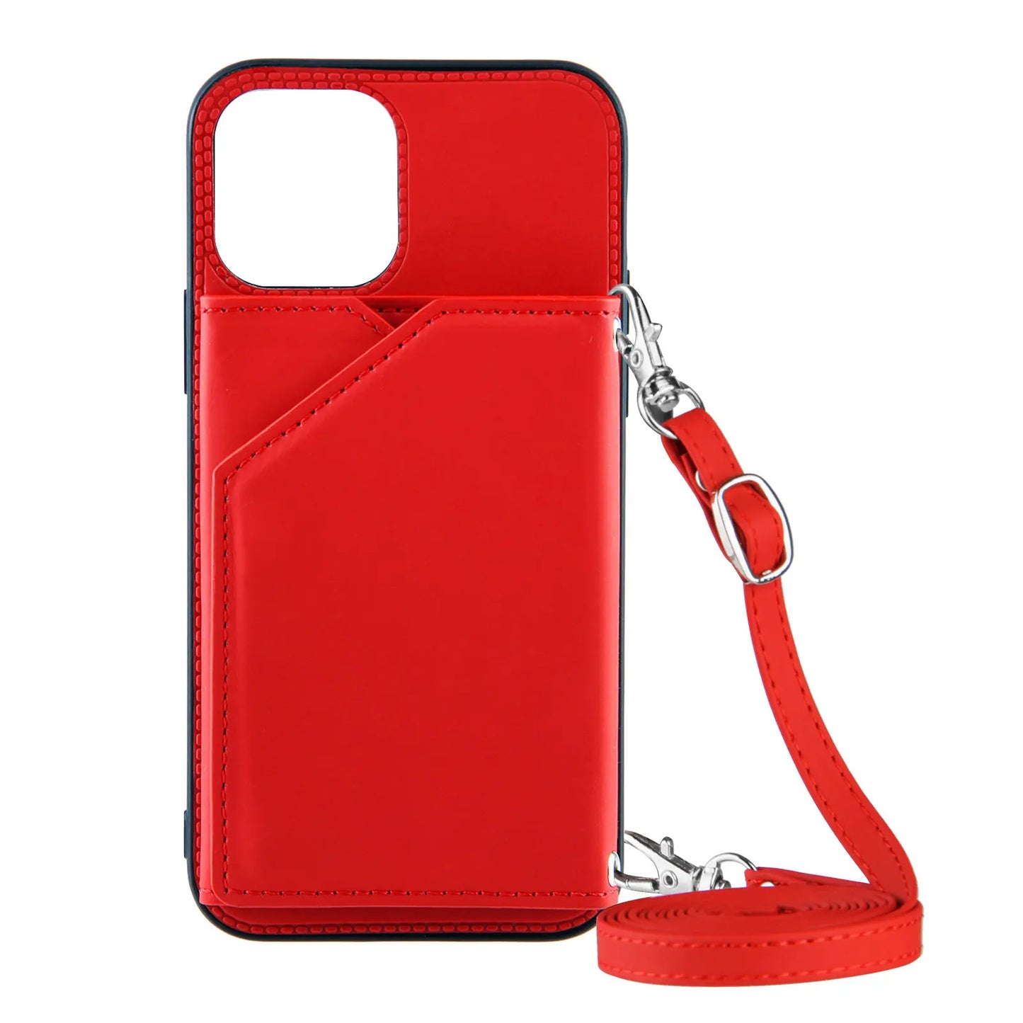 Lanyard Leather Phone Case for iPhone 13 12 11 Pro Max XS MAX XR X 7 8 Plus with Card Slot and Wallet Cover - The Eggy's store