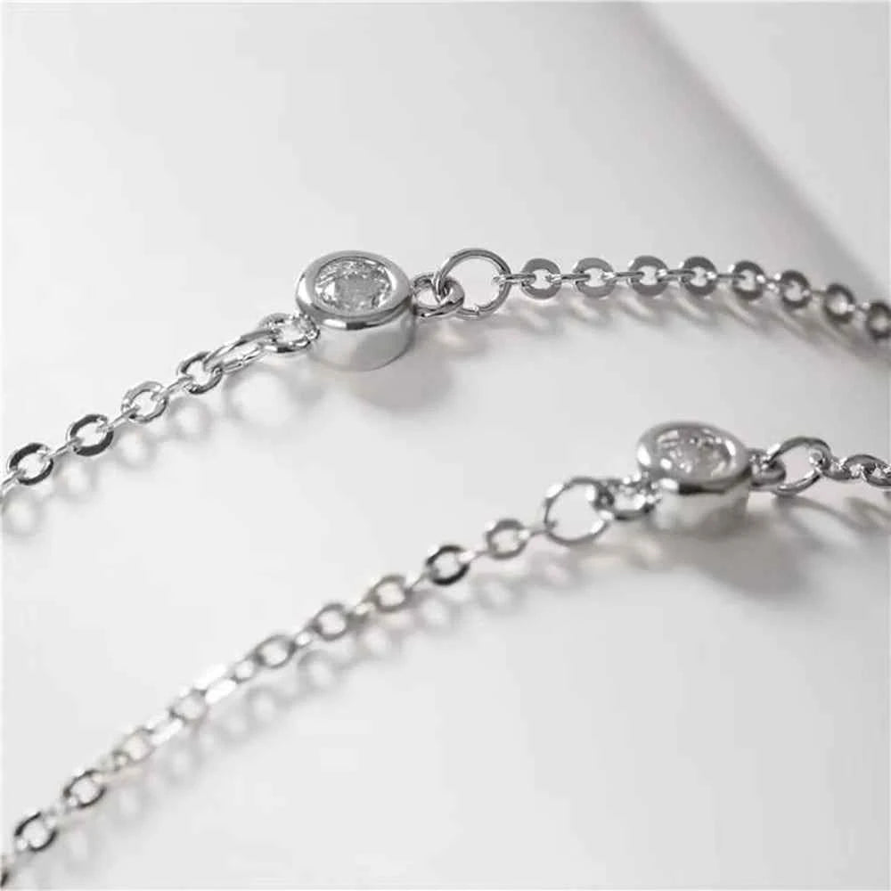 1CT Moissanite Necklace for Women Certified 925 Sterling Silver Sparkling Lab Diamond Pendant Chain Party Jewelry GRA USA Stock