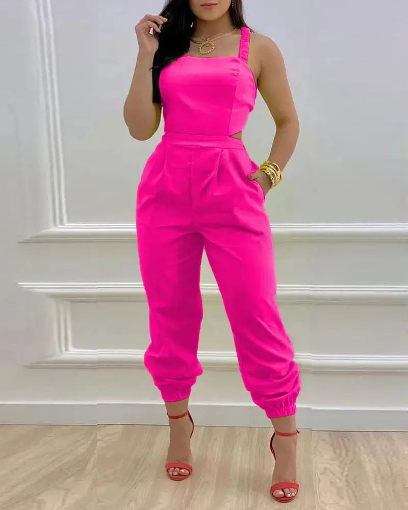 Elegant Summer Fashion Jumpsuit for Women - Shoulder Straps - The Eggy's store