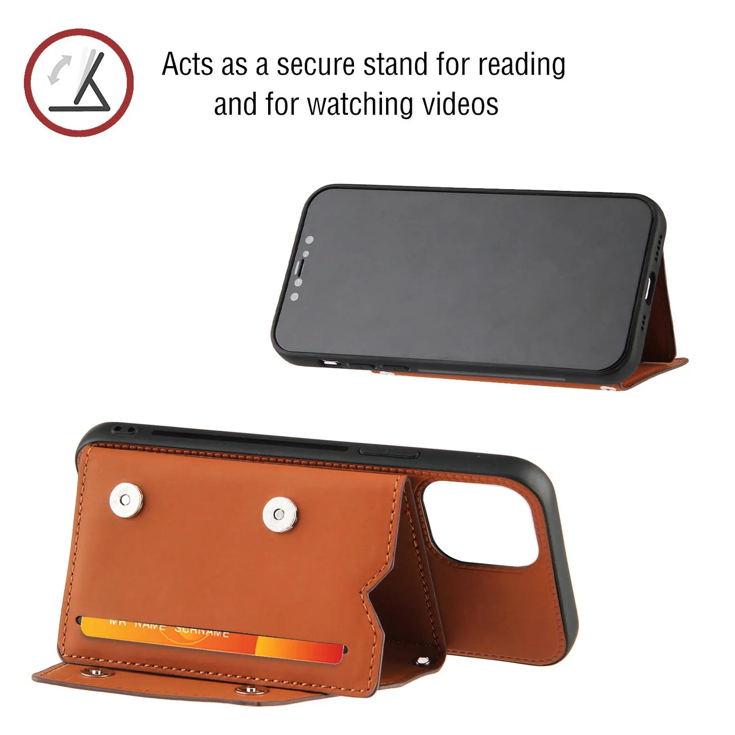 Lanyard Leather Phone Case for iPhone 13 12 11 Pro Max XS MAX XR X 7 8 Plus with Card Slot and Wallet Cover - The Eggy's store