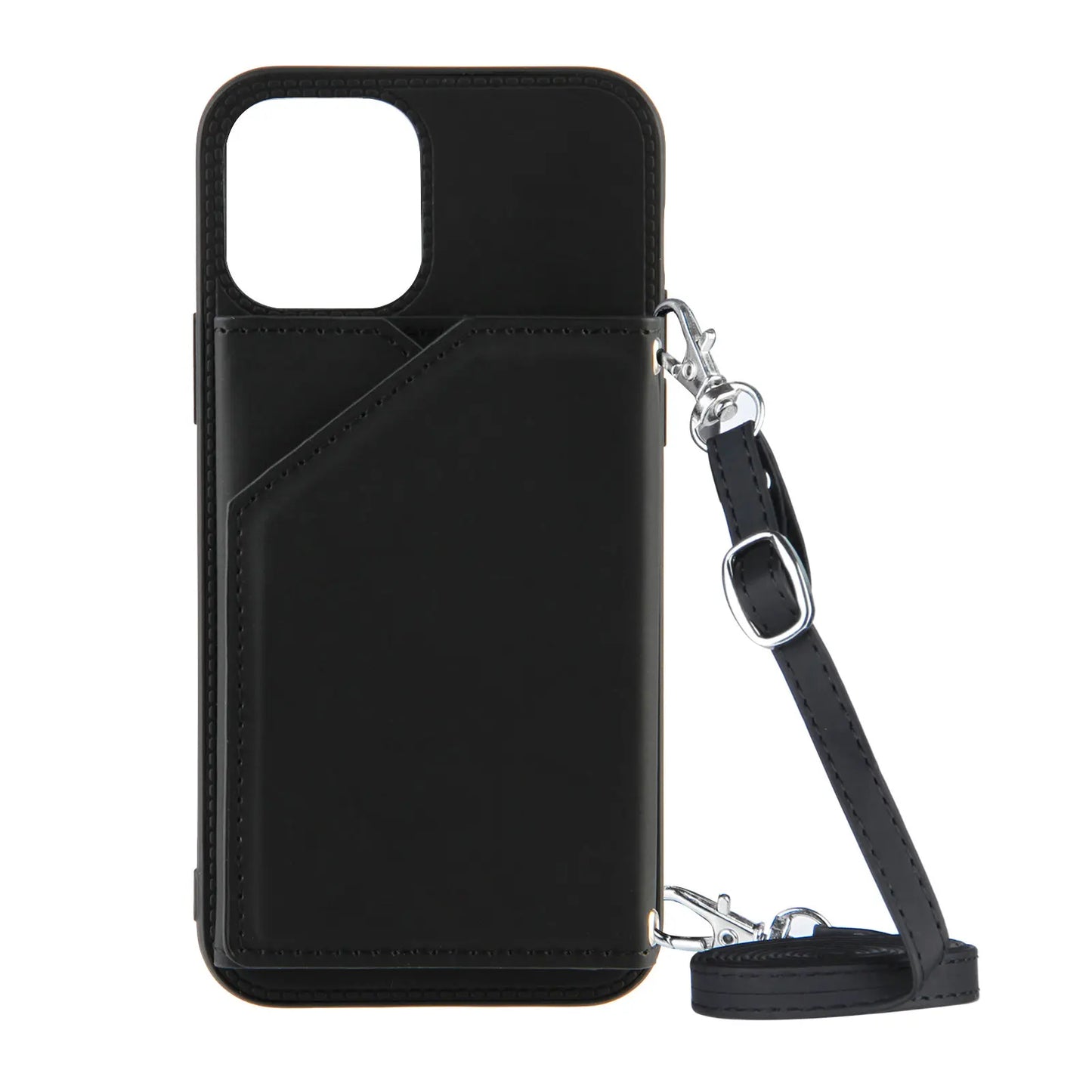 Lanyard Leather Phone Case for iPhone 13 12 11 Pro Max XS MAX XR X 7 8 Plus with Card Slot and Wallet Cover - The Eggy's store