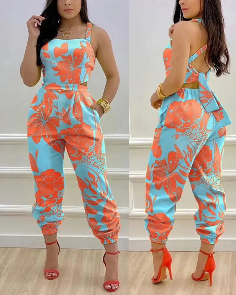 Elegant Summer Fashion Jumpsuit for Women - Shoulder Straps - The Eggy's store