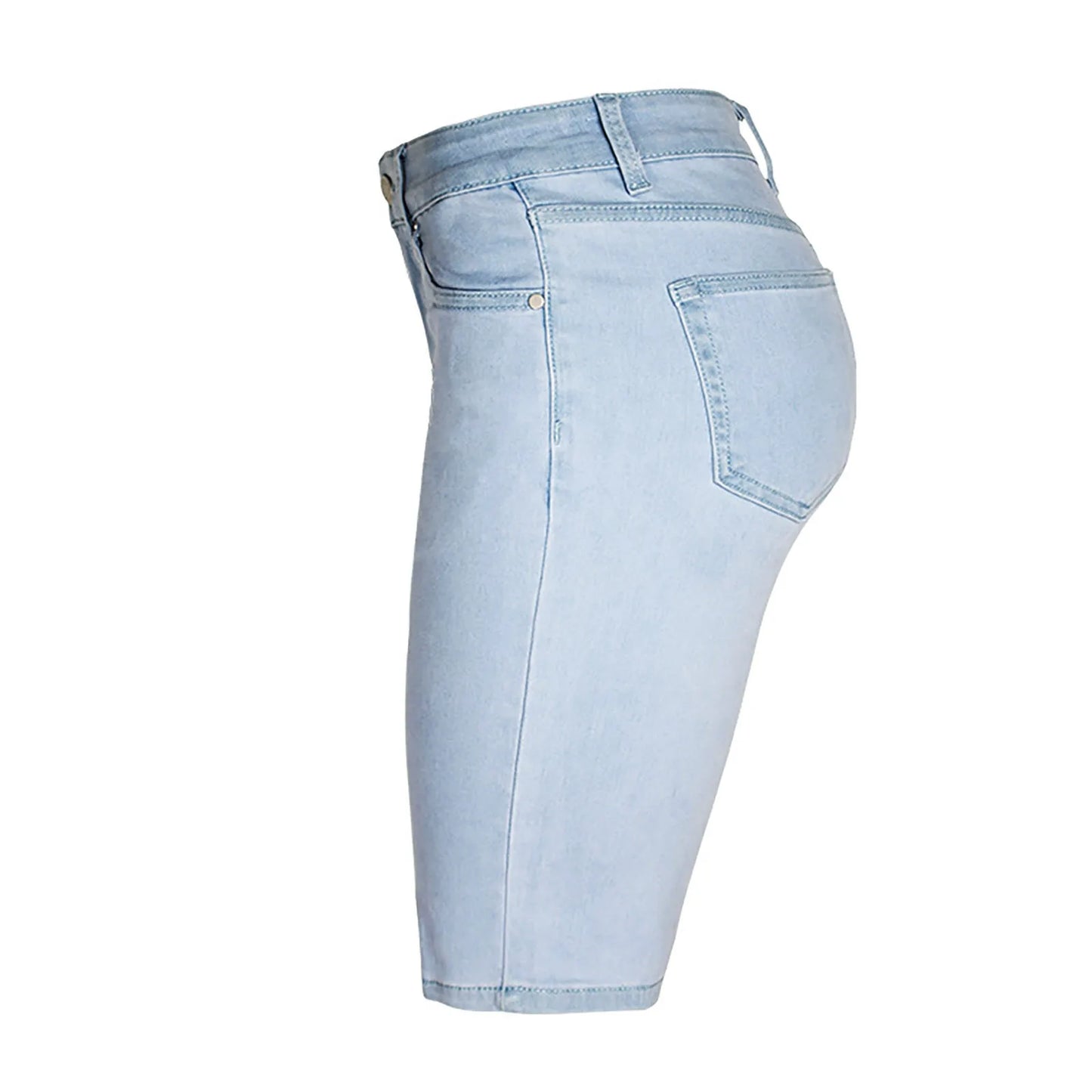 Casual Retro Black High Waist Denim Shorts for Women - Knee-long Summer Shorts - The Eggy's store