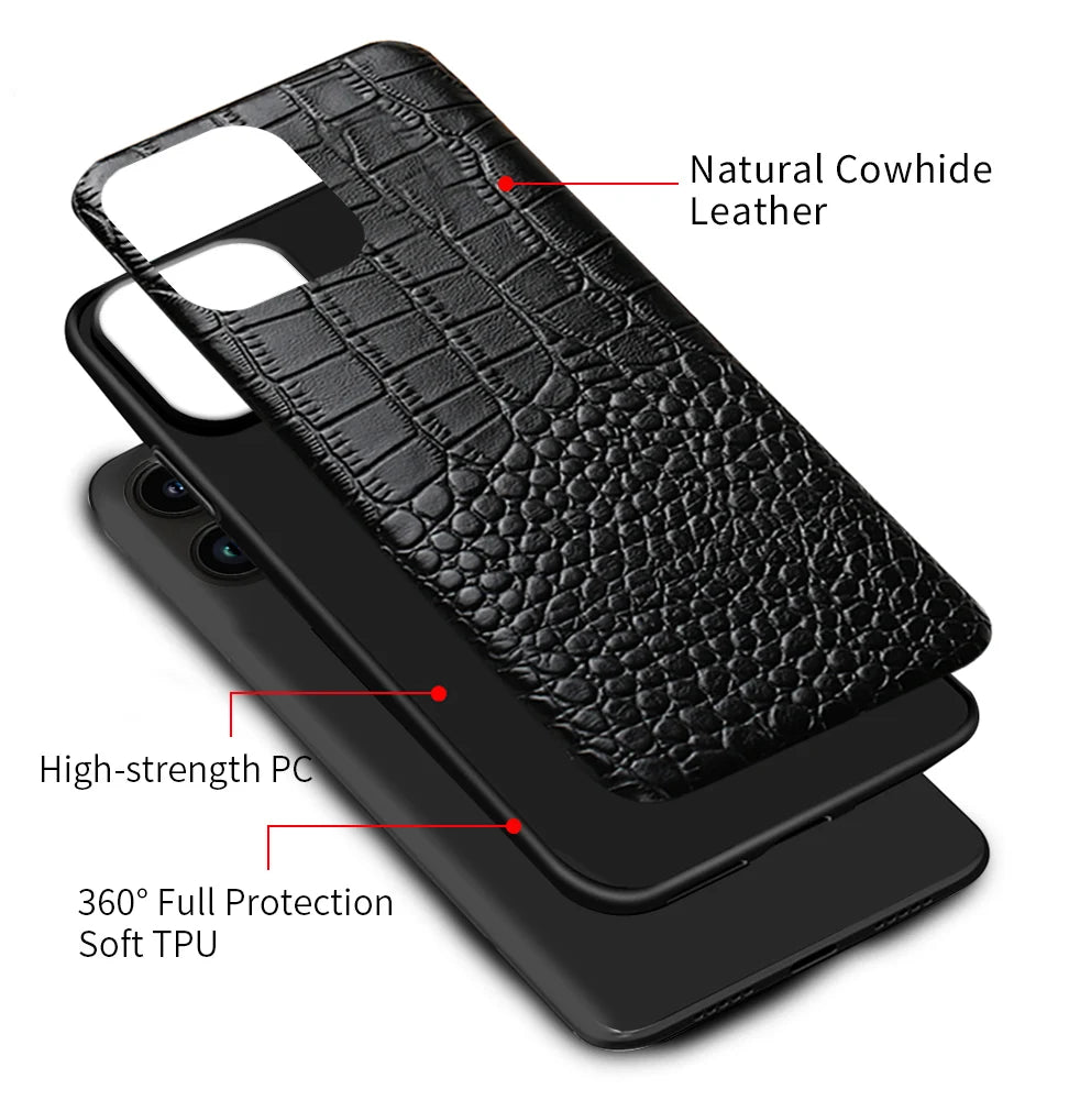 Genuine Leather iPhone Case for Apple iPhone 14 13 12 11 Pro Max Mini X XR XS 6S 7 8 SE 2020 Back Cover - The Eggy's store