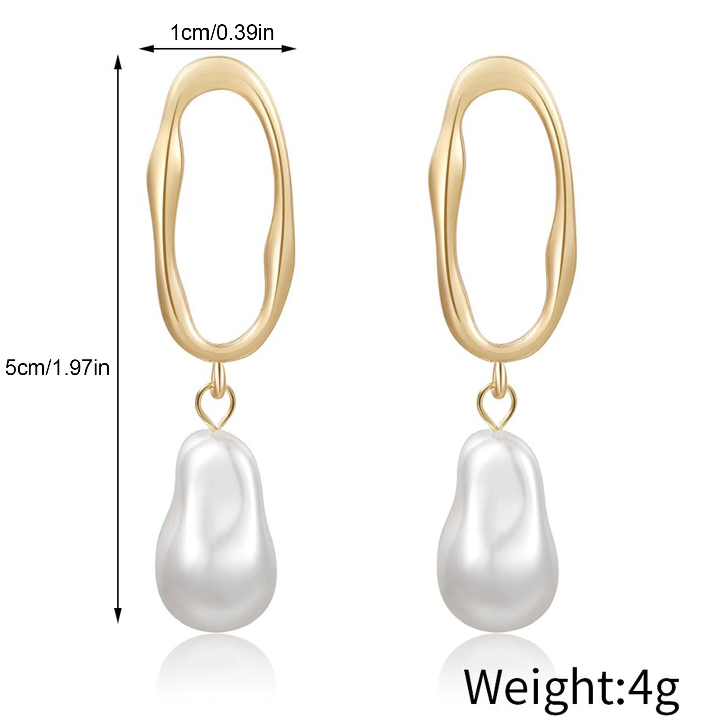 Gold Plated Pearl Dangle Earrings