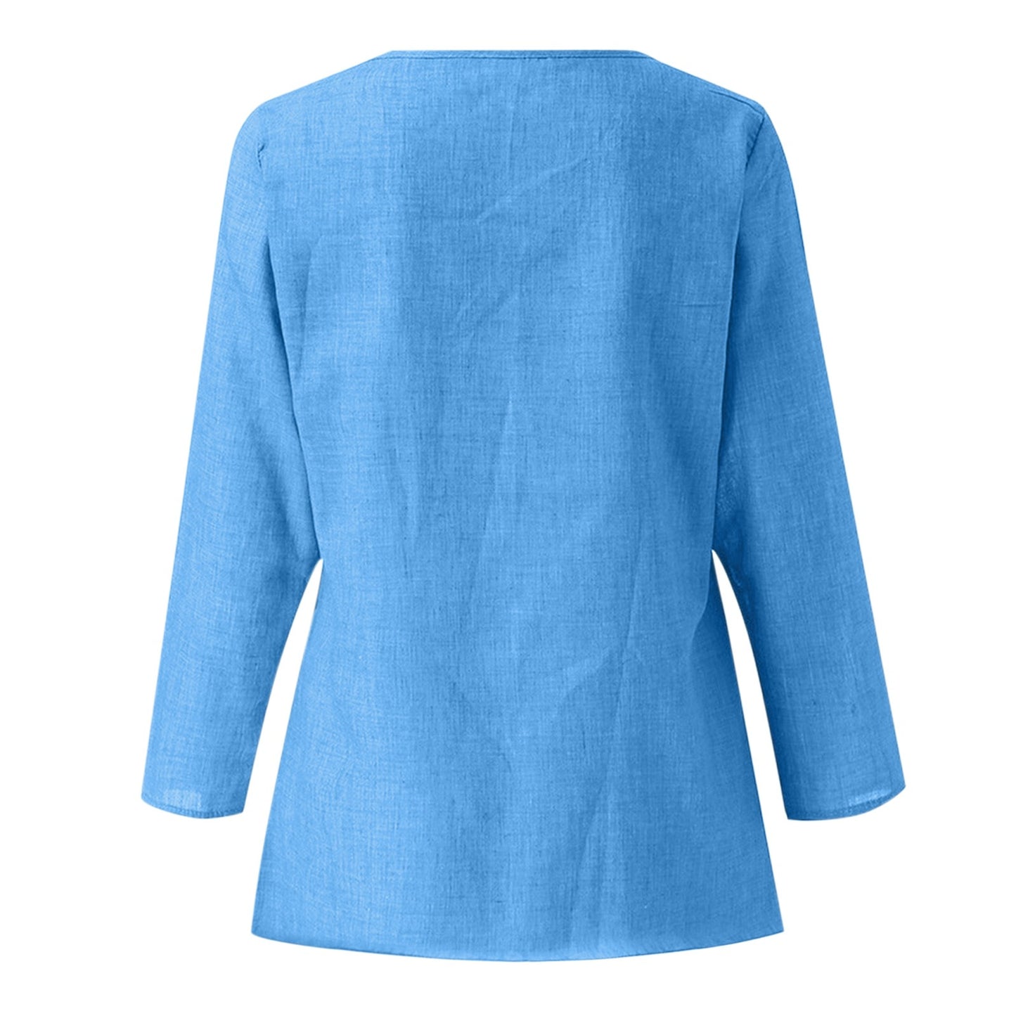 Vintage Cotton Linen Blouse Loose Blouses Summer Shirts Casual Long Sleeve Round Neck Solid Shirt - The Eggy's store