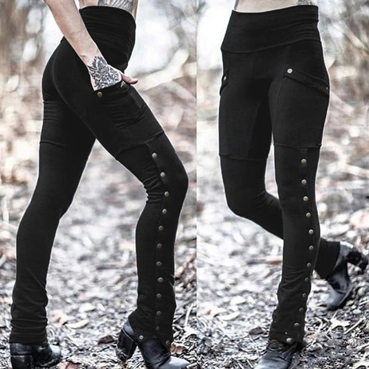 Gothic Rivet Skinny Pencil Pants