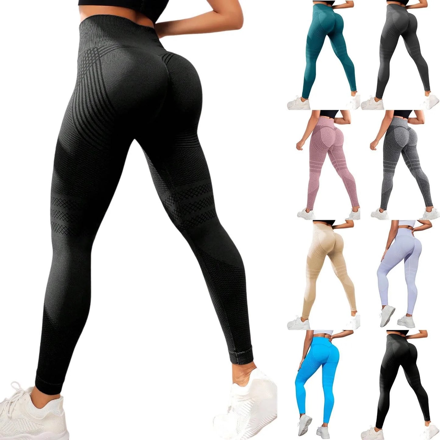 High Waist Compression Leggings for Women - Seamless Slimming Opaque Stretch Pants for Yoga and Fitness - The Eggy's store