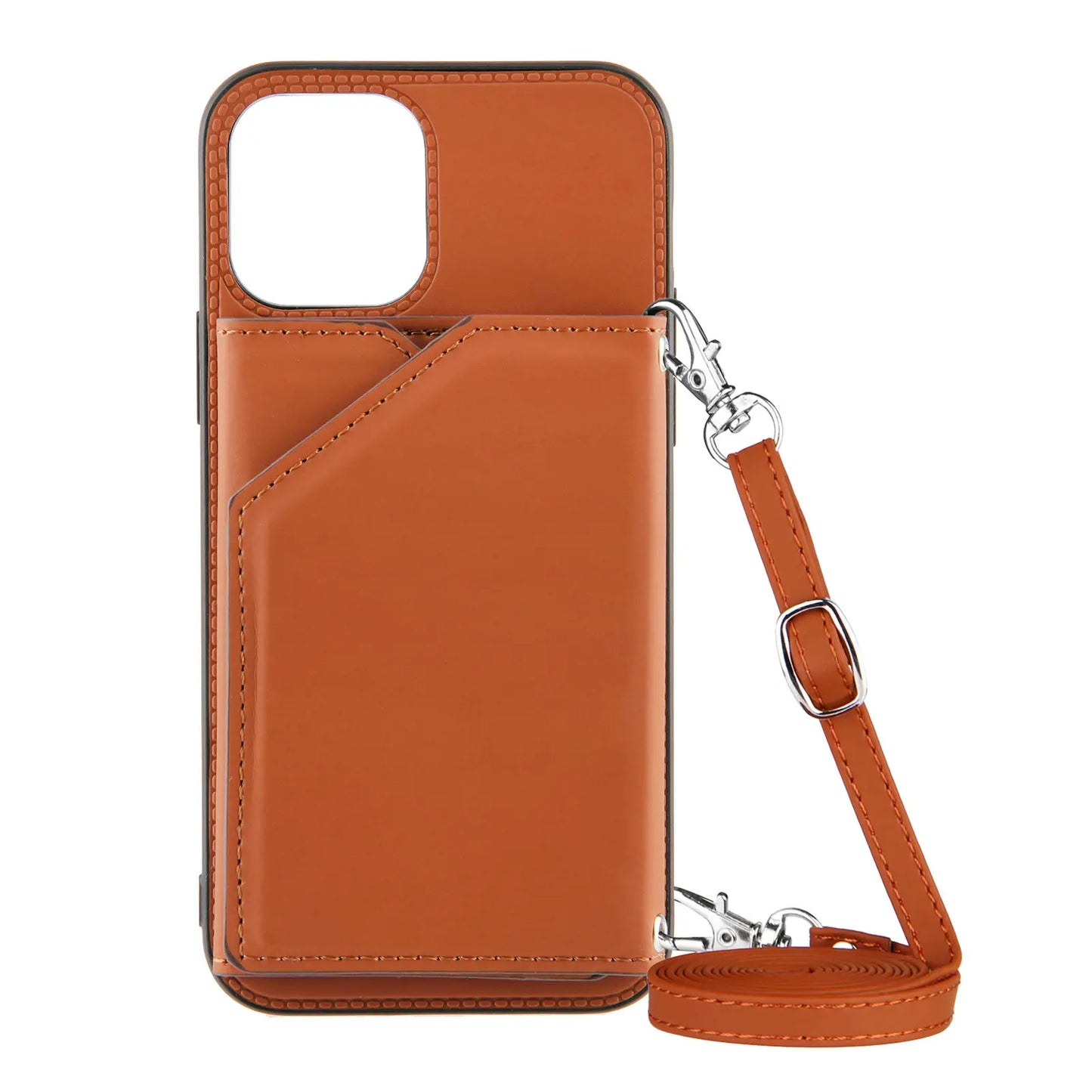 Lanyard Leather Phone Case for iPhone 13 12 11 Pro Max XS MAX XR X 7 8 Plus with Card Slot and Wallet Cover - The Eggy's store