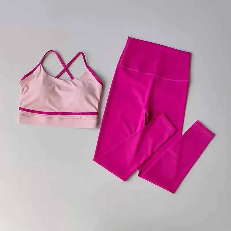 Women's Workout Set 2 Piece High Waist Leggings Sports Bra