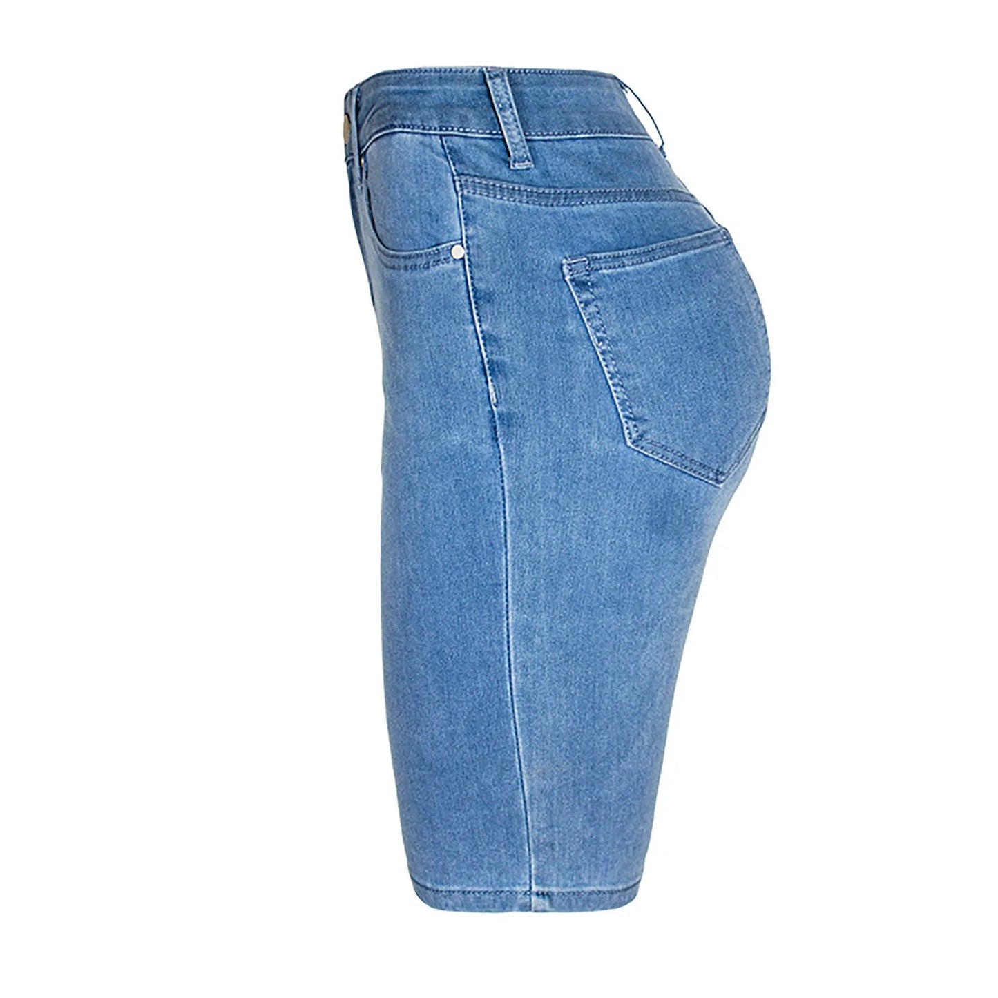 Casual Retro Black High Waist Denim Shorts for Women - Knee-long Summer Shorts - The Eggy's store