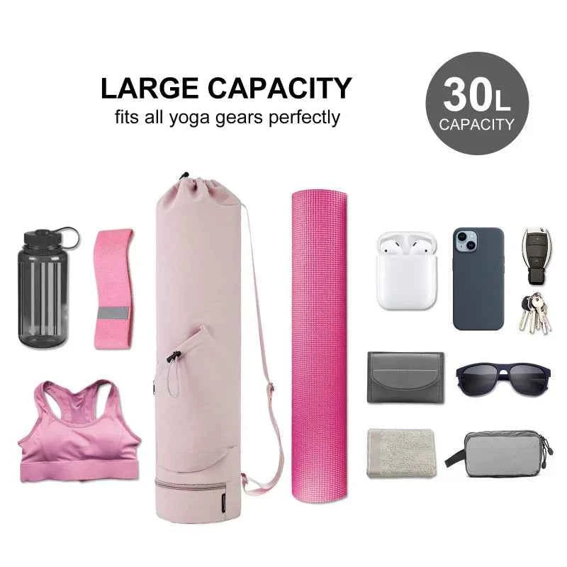 Yoga Mat Bag with Water Bottle Pocket & Wet Storage