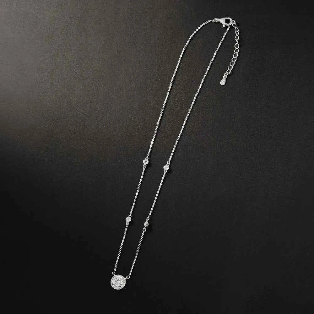 1CT Moissanite Necklace for Women Certified 925 Sterling Silver Sparkling Lab Diamond Pendant Chain Party Jewelry GRA USA Stock
