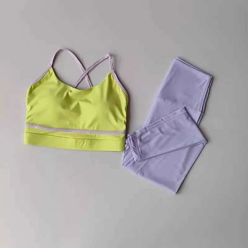 Women's Workout Set 2 Piece High Waist Leggings Sports Bra