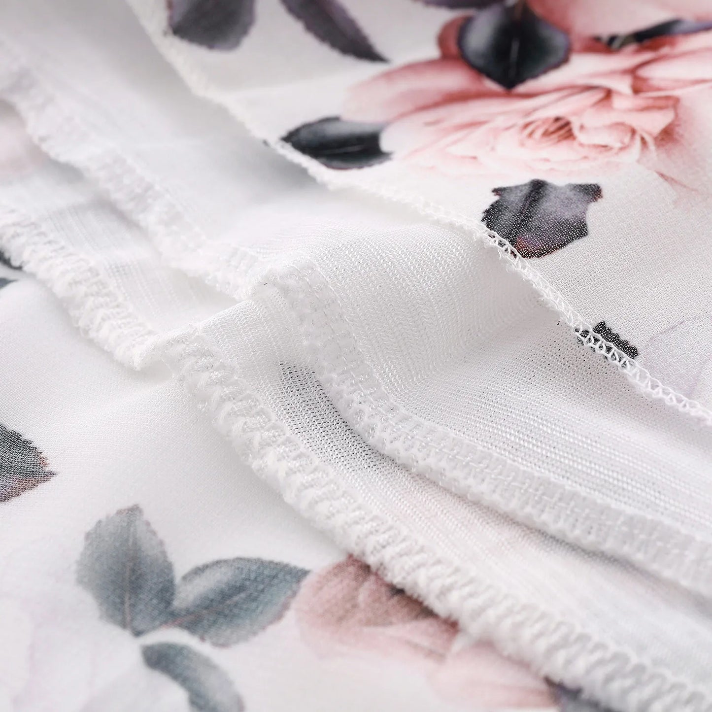 Lace-Up Mini Dress - Chiffon Print Short-Sleeved Ruffled Women's Dress - The Eggy's store