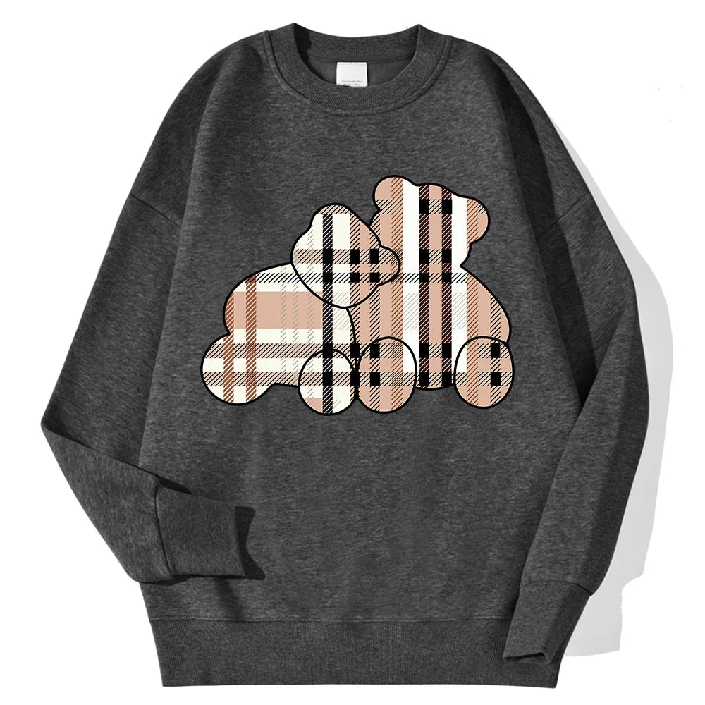 Casual Women's Sweatshirts Teddy Bear Printing Hoodies