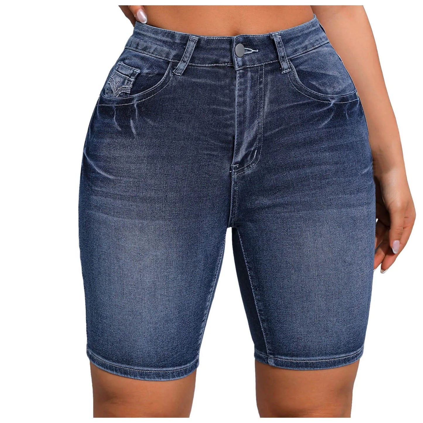 High Waist Denim Shorts for Women - Summer Stretch Casual Jeans - The Eggy's store