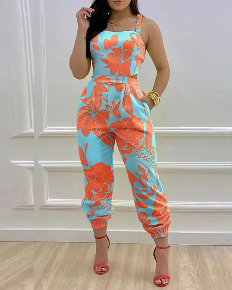 Elegant Summer Fashion Jumpsuit for Women - Shoulder Straps - The Eggy's store