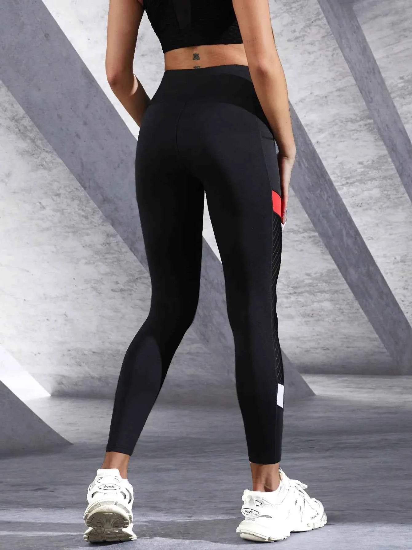 Colorblocked Mesh High Waist Leggings