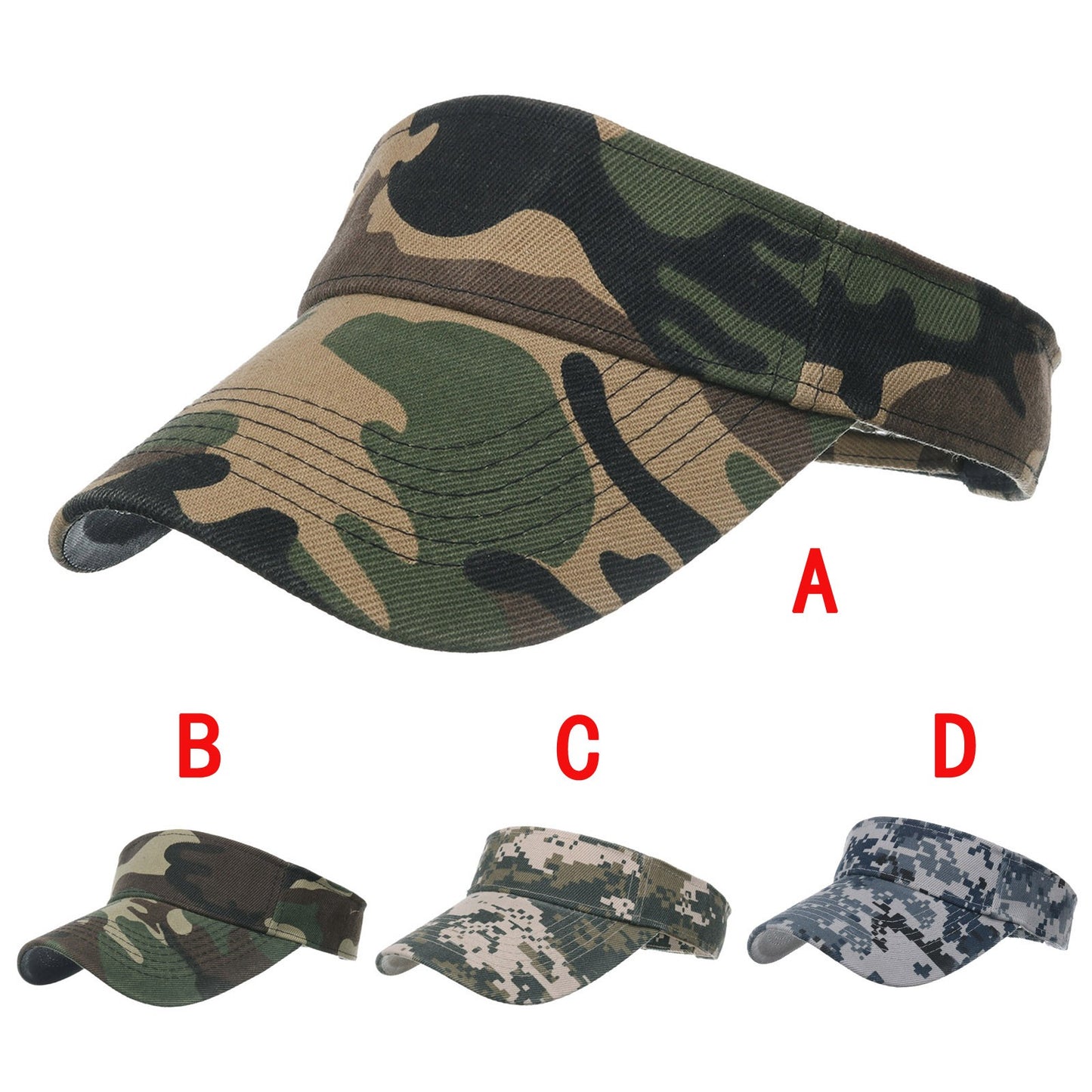 Camouflage Breathable Sun Hats Women Adjustable Visor UV Protection Tennis Running Sunscreen Hat - The Eggy's store