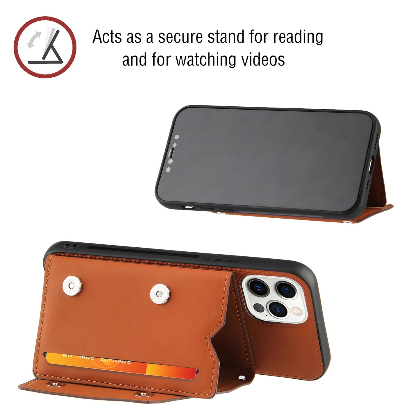 Lanyard Leather Phone Case for iPhone 13 12 11 Pro Max XS MAX XR X 7 8 Plus with Card Slot and Wallet Cover - The Eggy's store