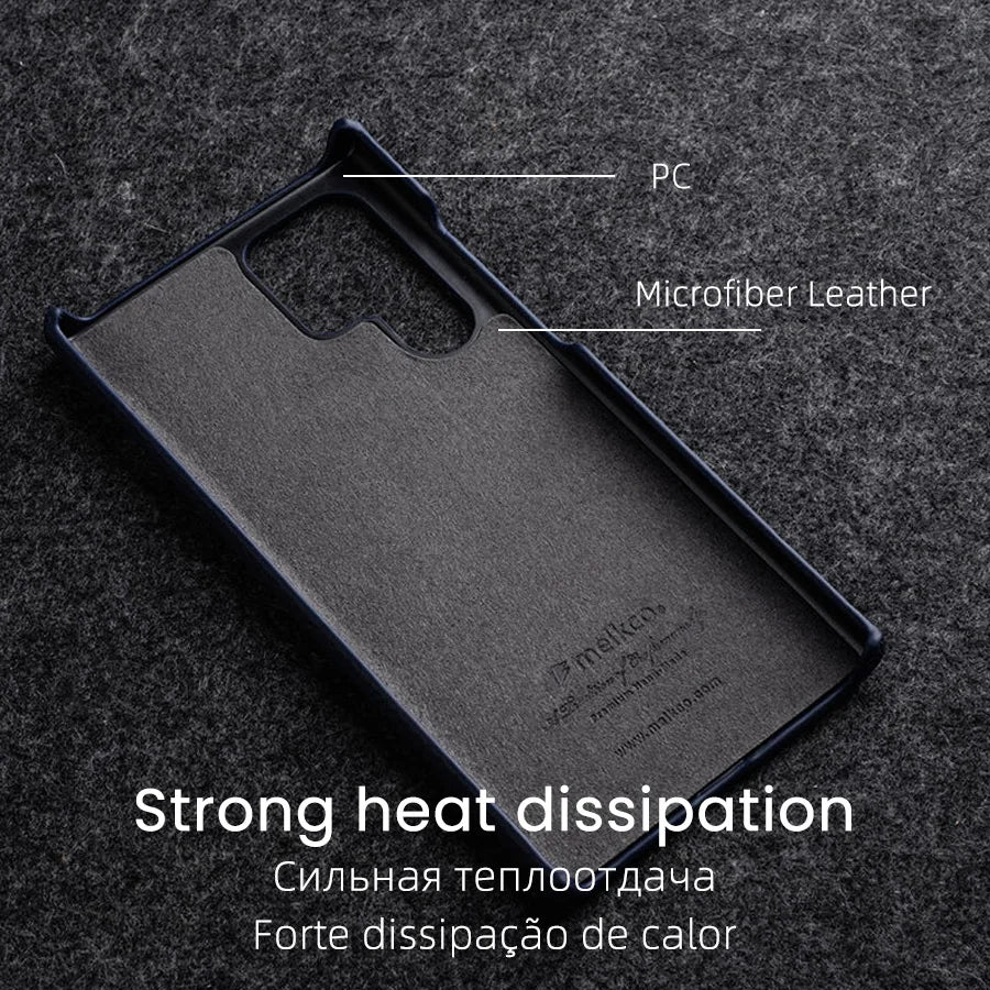 Premium Leather Phone Case for Samsung Galaxy S23 S22 Ultra 21 Plus 5G - Luxury Genuine Cowhide Business Cover - The Eggy's store