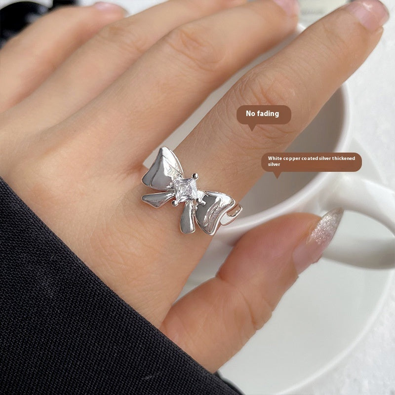 Bow Young Girl Jewelry Sterling Silver Bow Ring 925 Sterling Silver Ring - The Eggy's store