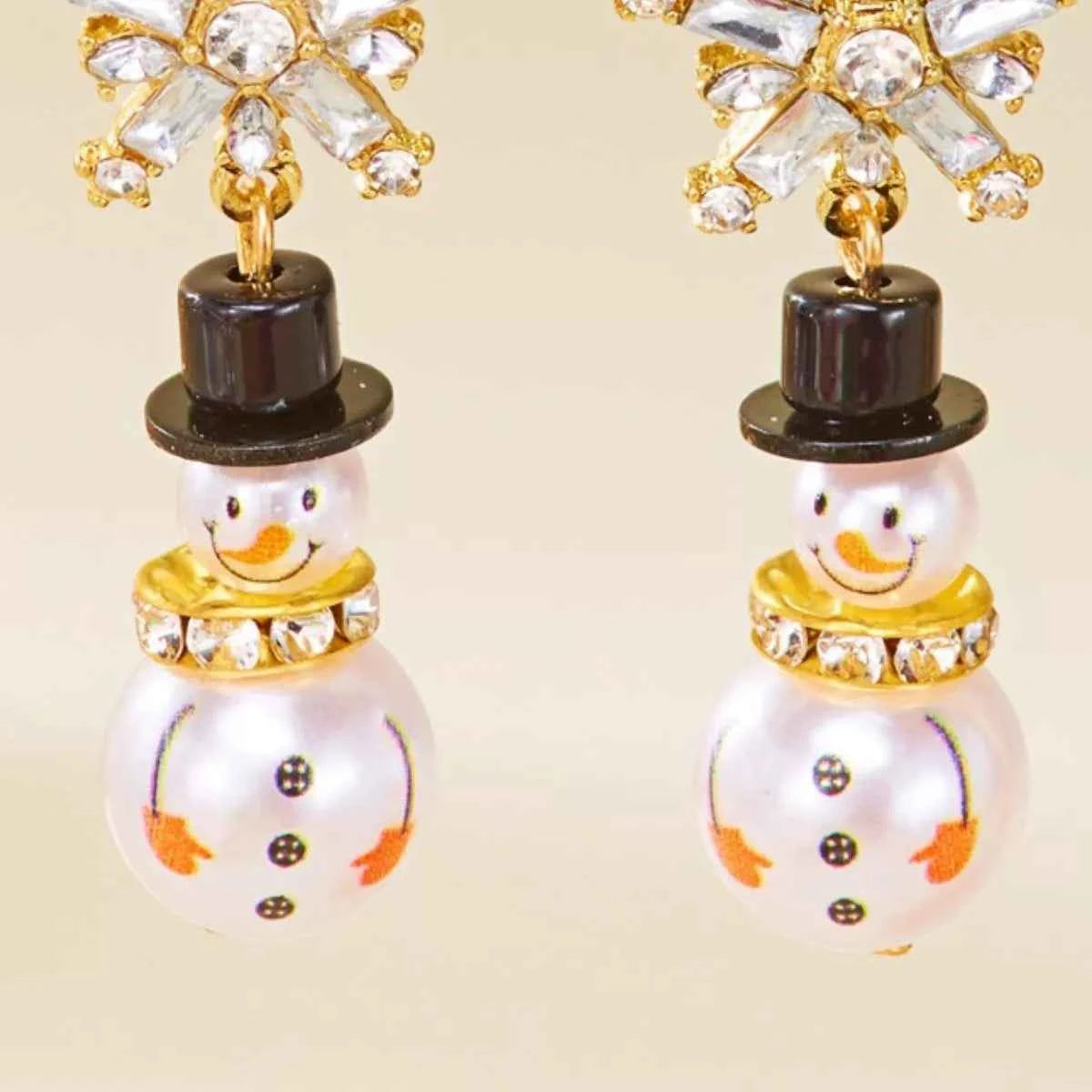 Christmas Snowman Drop Earrings
