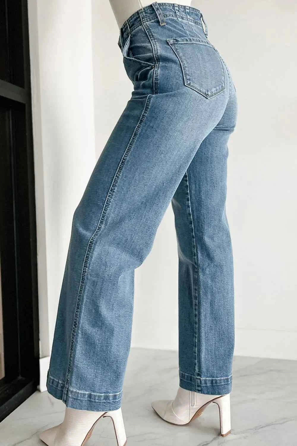 Button Fly High Waist Jeans