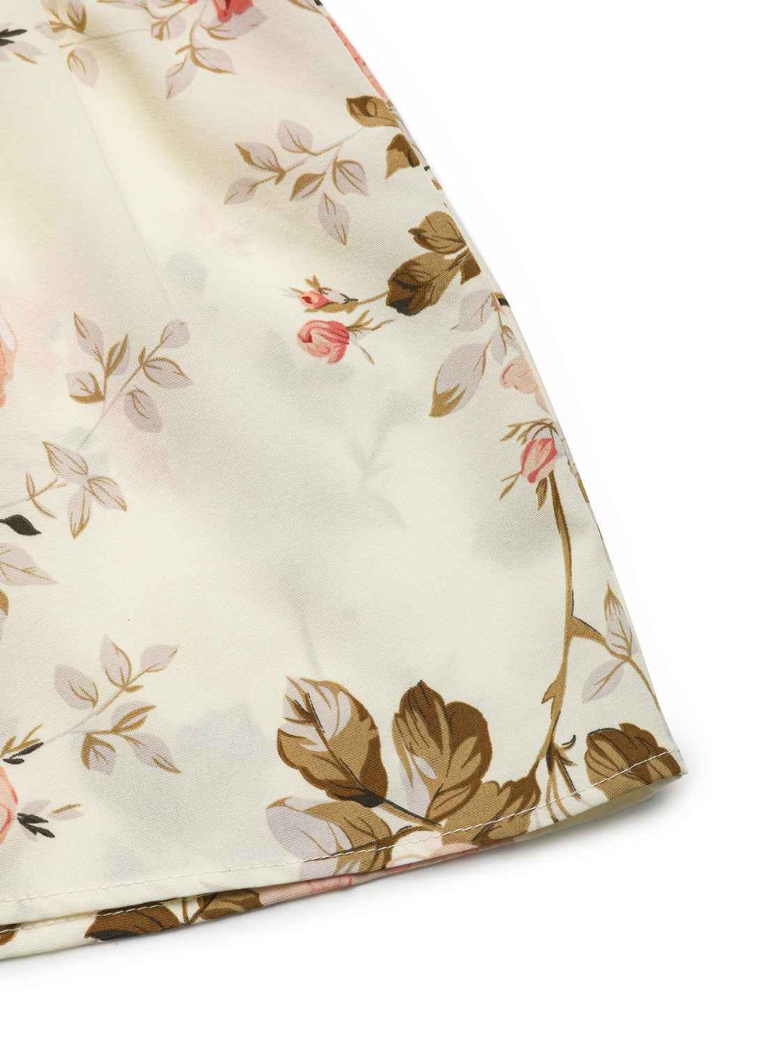 Printed Ruffled Hem V-Neck Sleeveless Dress