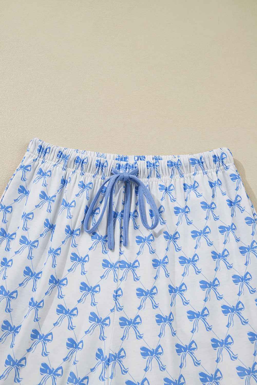 Bow Shirt and Pants Pajama Set