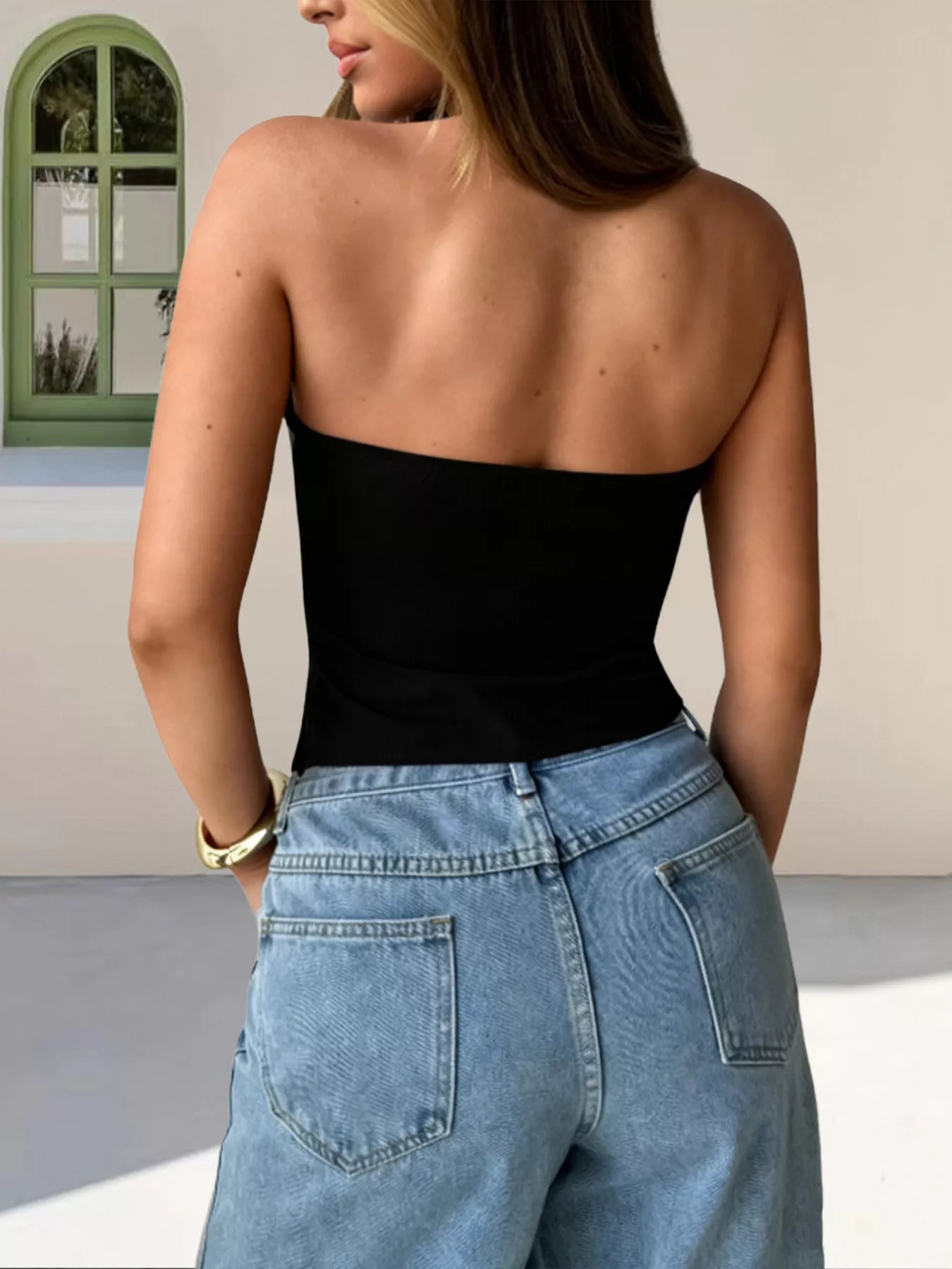Zip-Up Halter Neck Tank Top