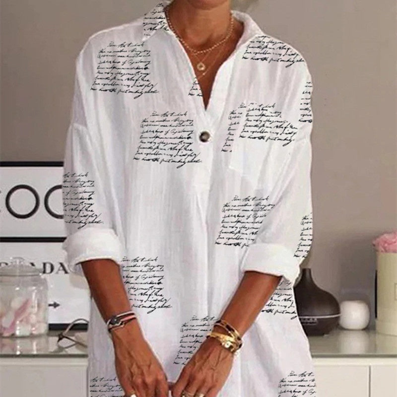 Letter Printed Slim Shirt Dress Women - Stylish & Versatile Fashion Choice - The Eggy's store