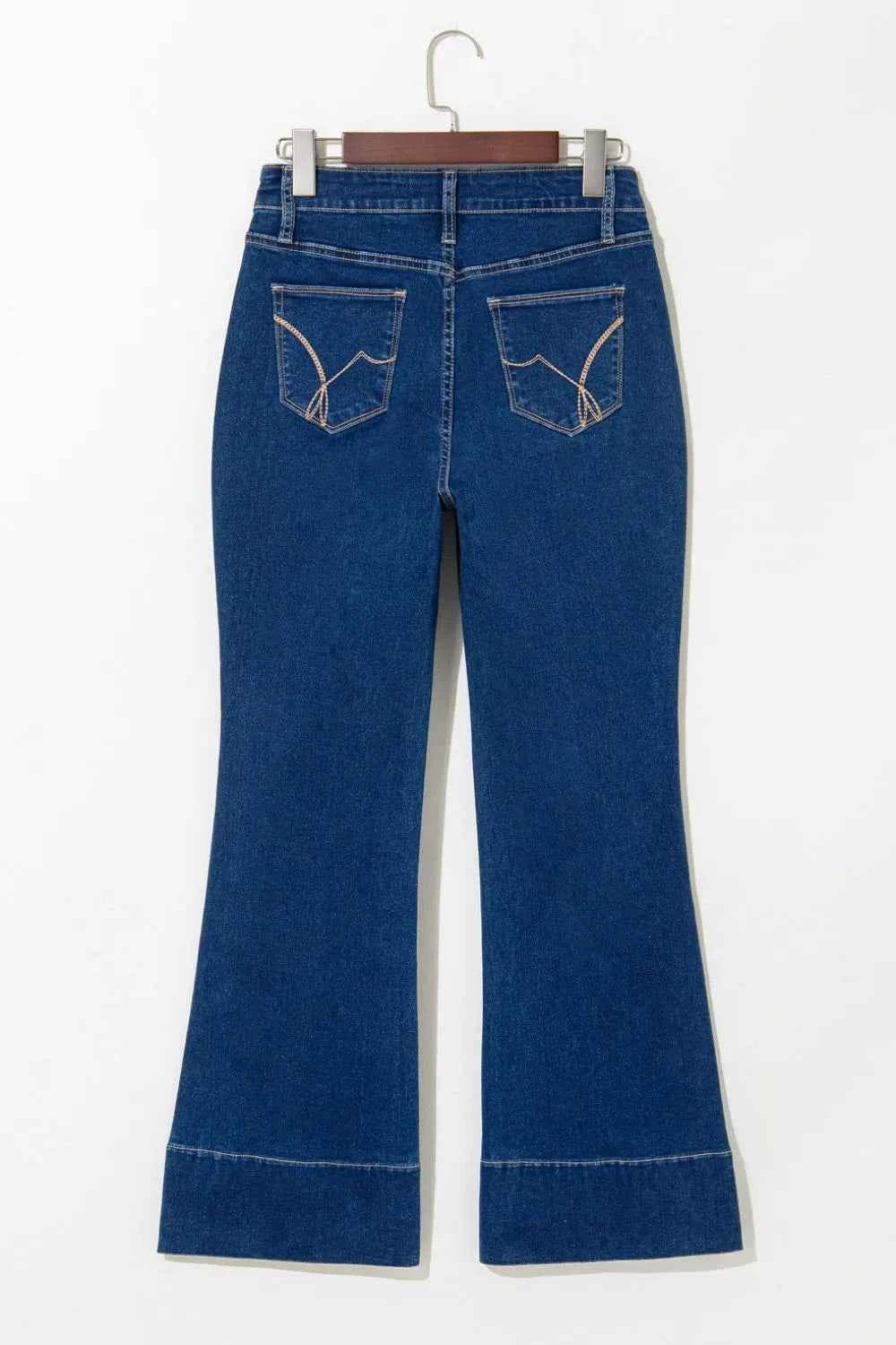 Center Seam Deep Wash Straight Jeans