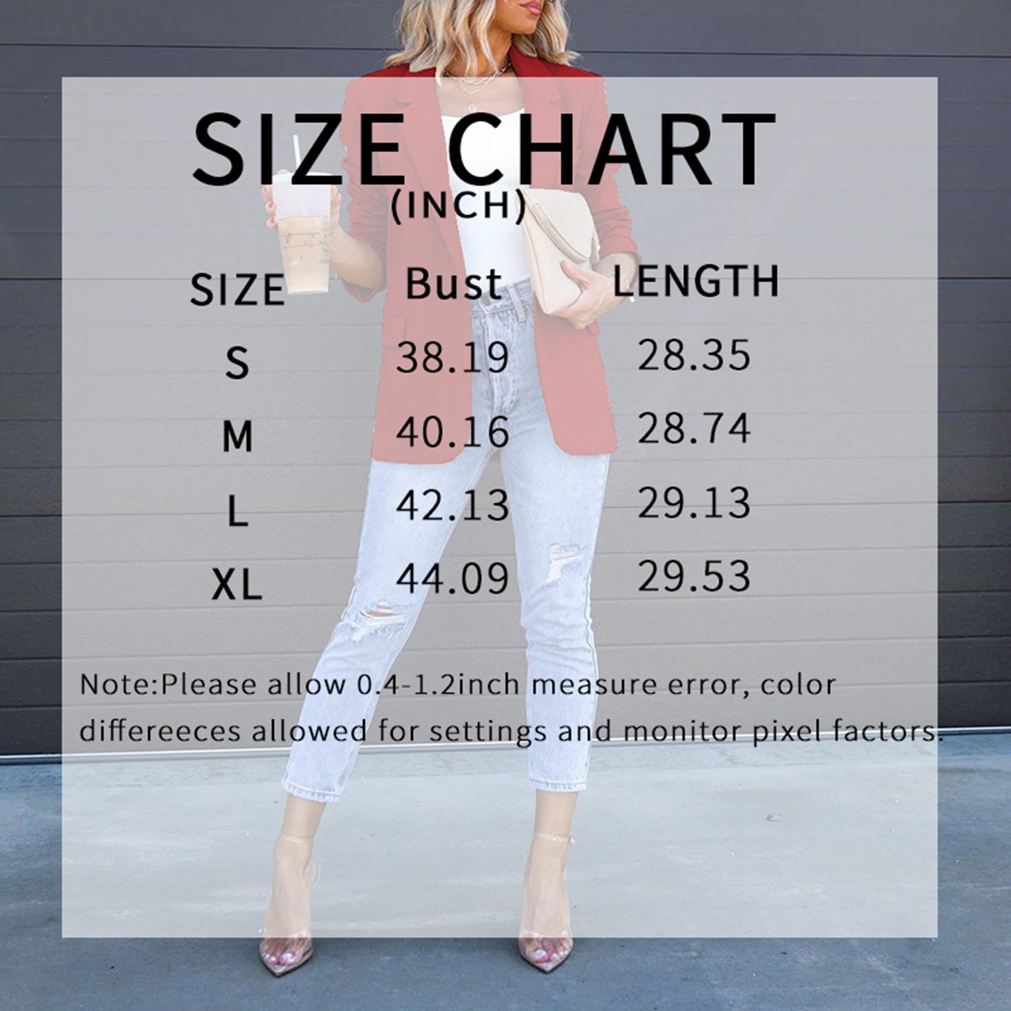 Womens Casual Blazers Open Front Long Sleeve Work Office Suit Jackets Blazer - The Eggy's store