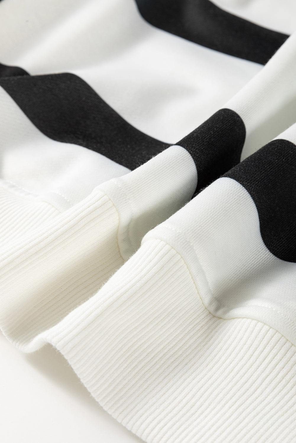 Light French Beige Striped Drop Shoulder Pullover and Joggers Set - The Eggy's store