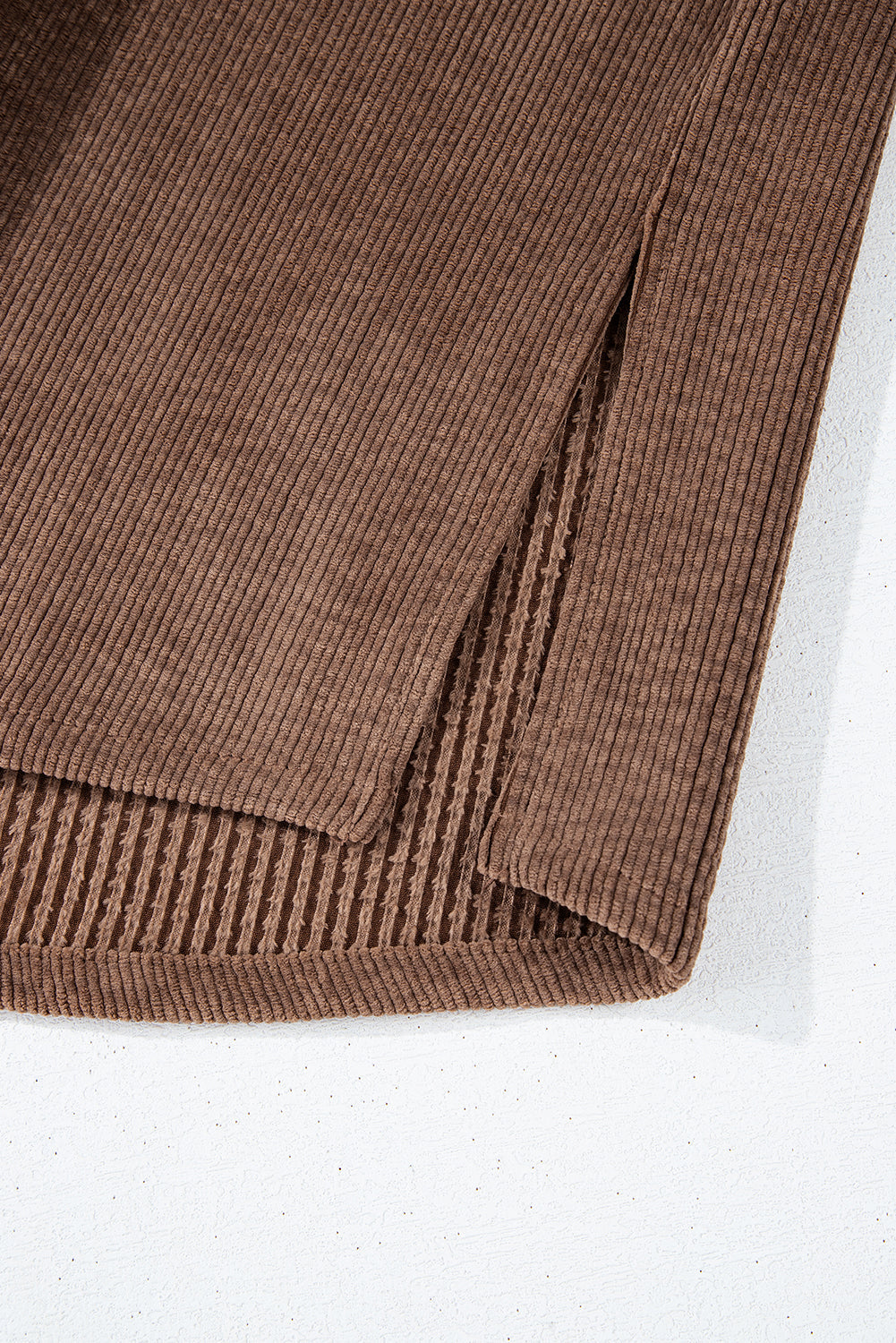 Solid Corduroy Button-Up Pocketed Shacket