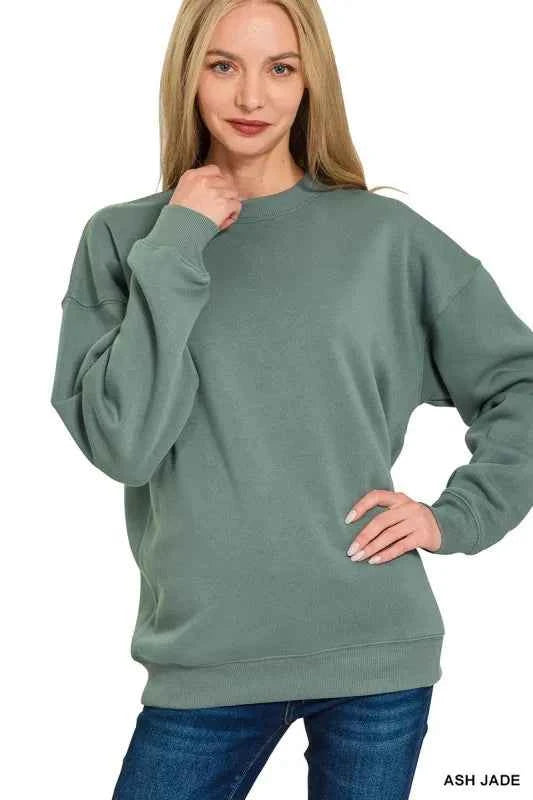 Zenana Fleece Round Neck Sweatshirts