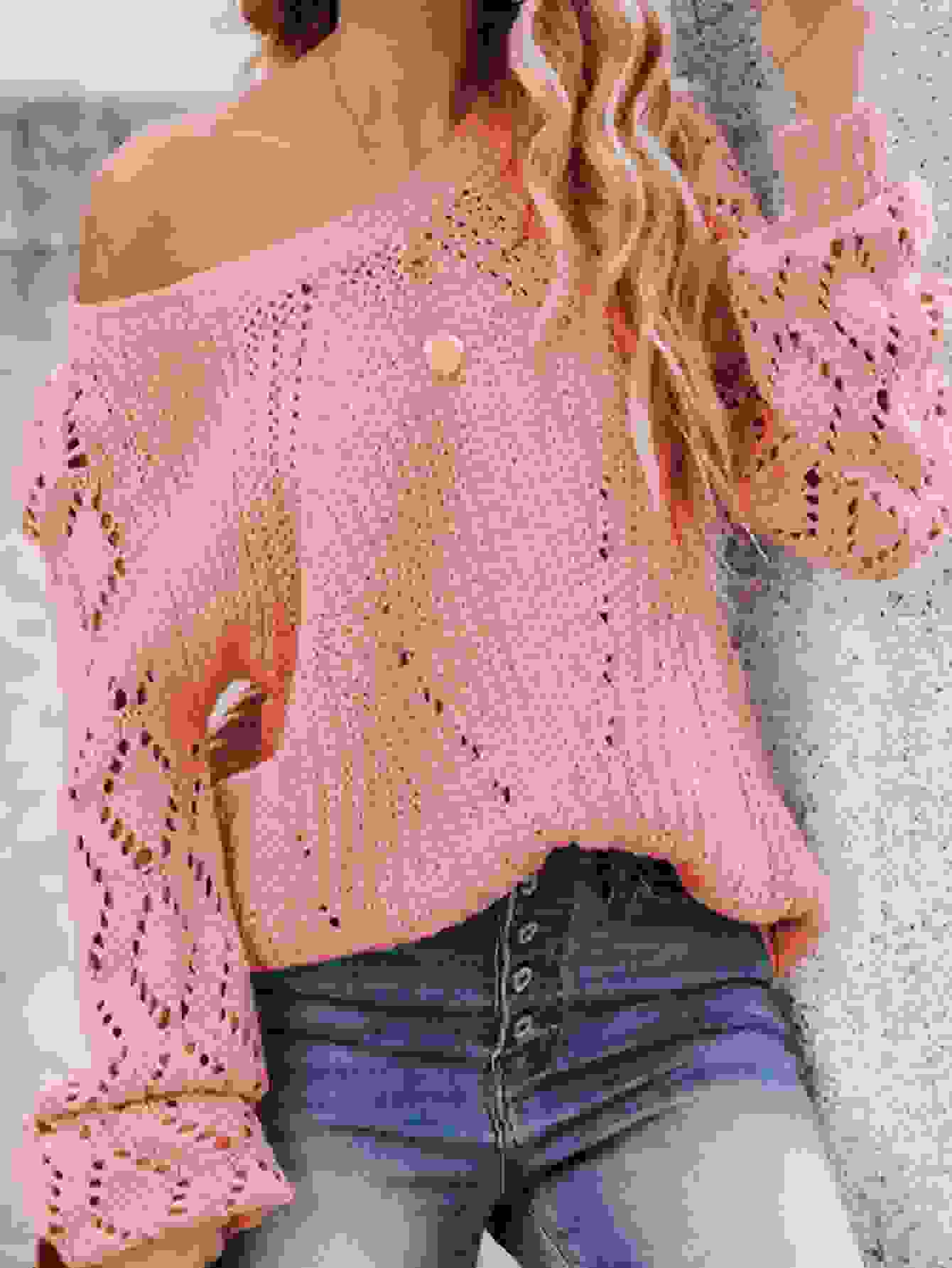 Chic Diamond Grid Sweater Casual Style