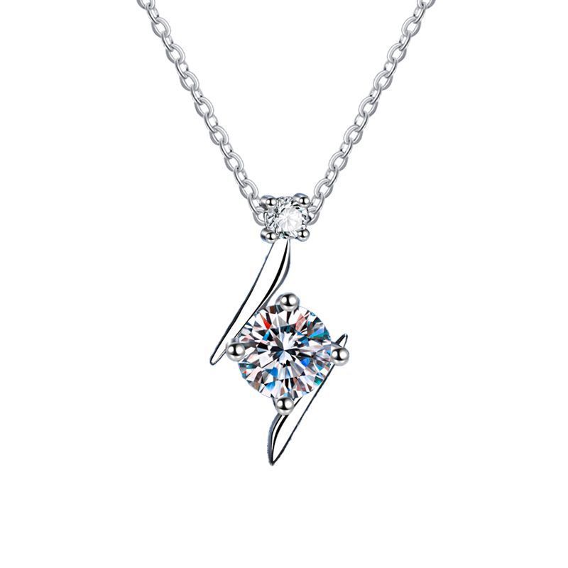S925 Sterling Silver Moissanite Necklace Clavicle Chain - The Eggy's store