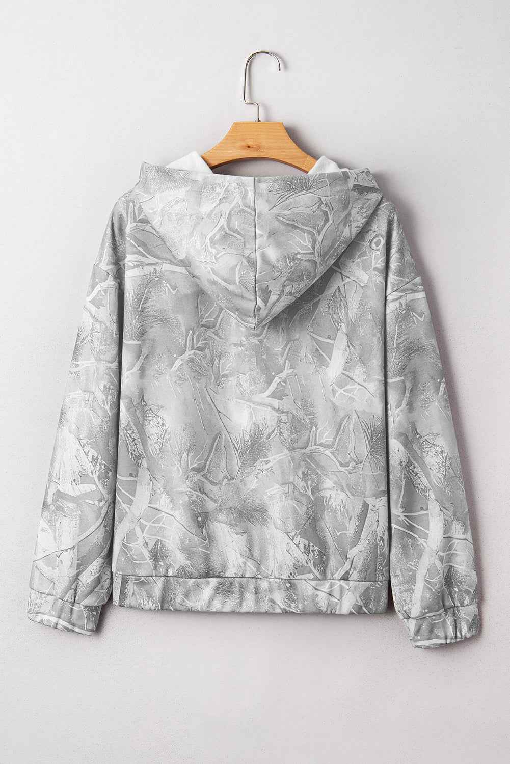 Camo Kangaroo Pocket Drop Shoulder Hoodie