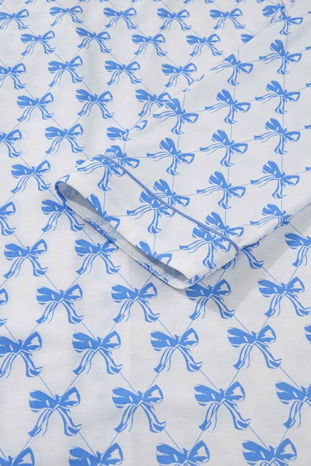 Bow Shirt and Pants Pajama Set