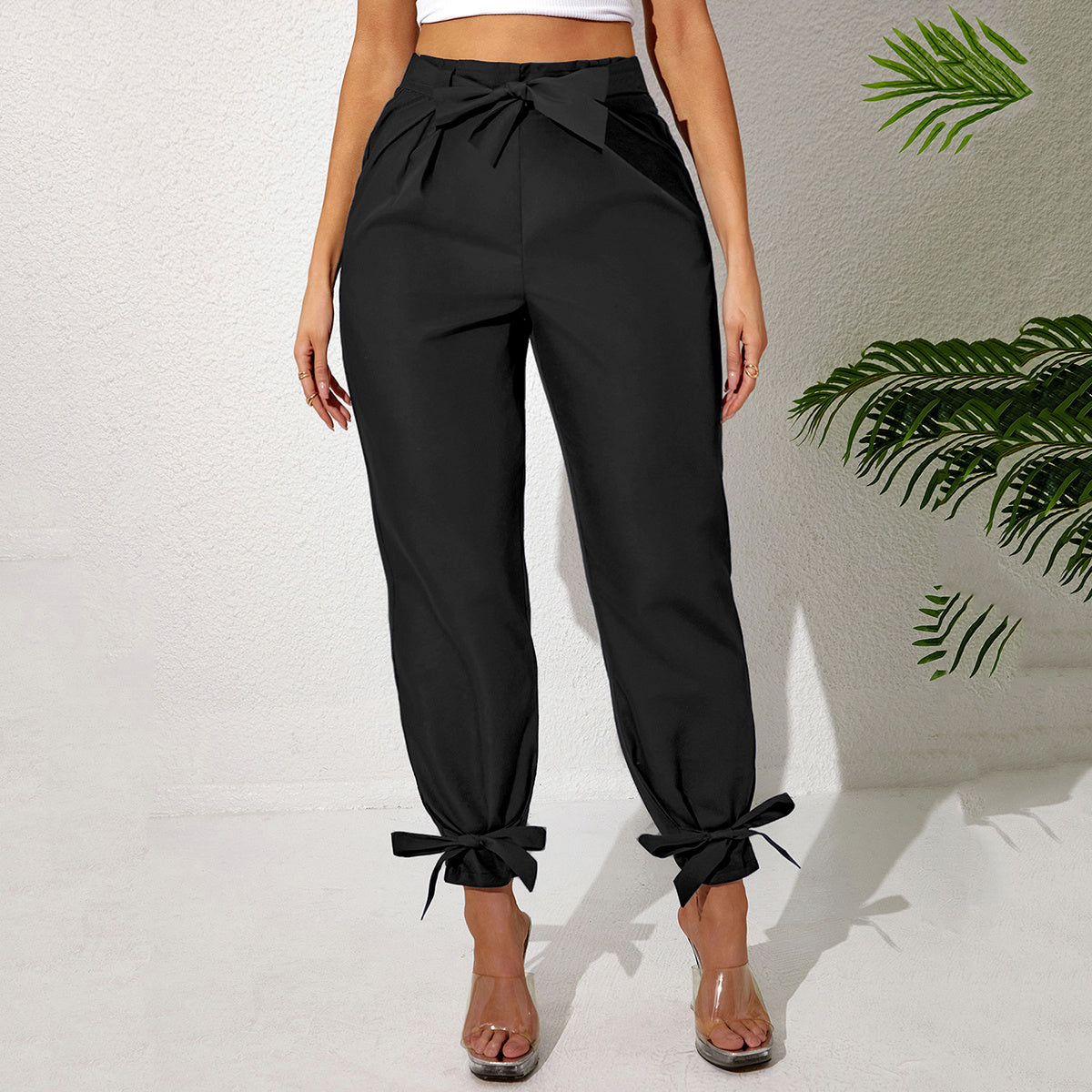Plus Size Casual Pants with Ankle Strap for Women - The Eggy's store
