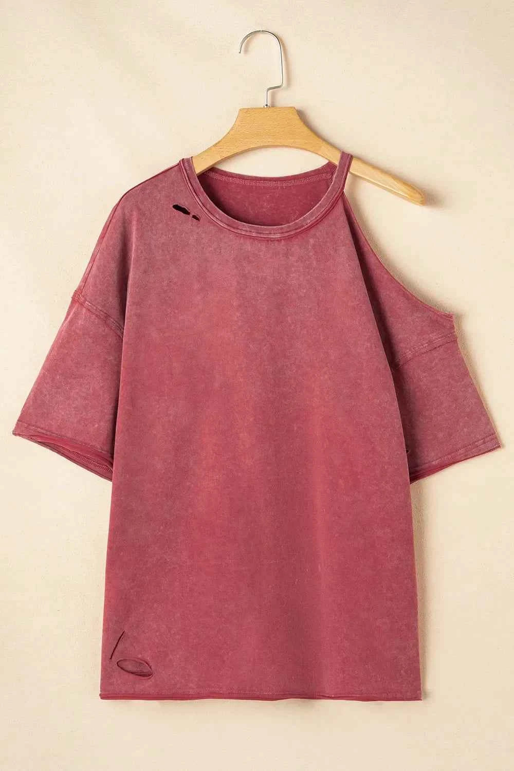 One Shoulder Half Sleeve Oversized Tunic T Shirt