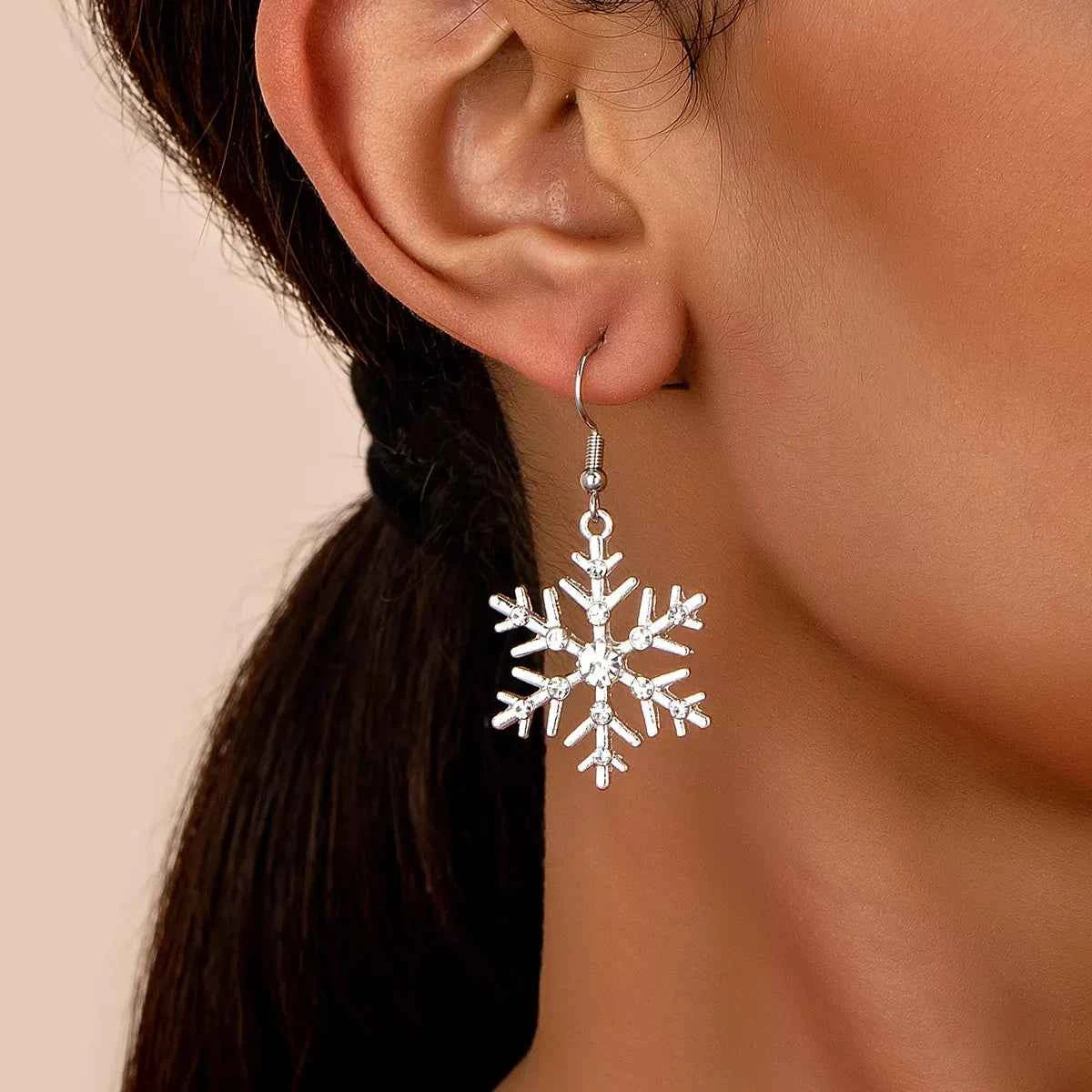 Christmas Snowflake Dangle Earrings