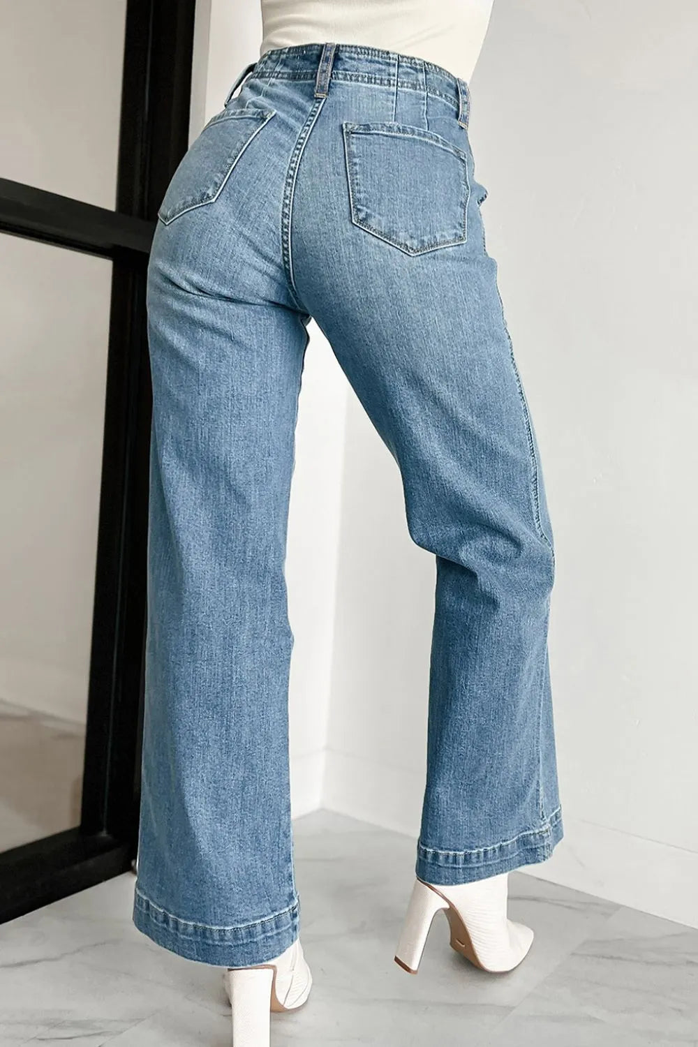 Button Fly High Waist Jeans - The Eggy's store